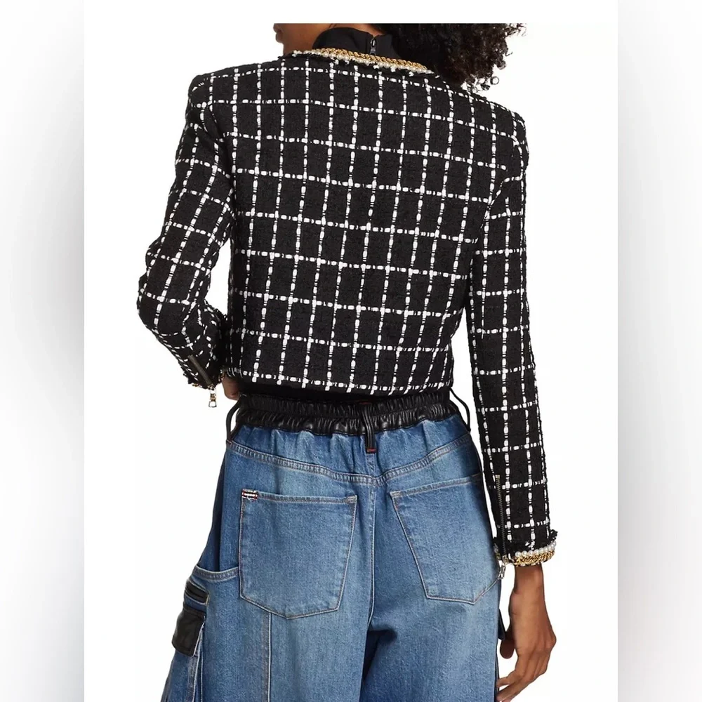 Alice + Olivia Sabina Threaded Windowpane Jacket - Picture 10 of 14